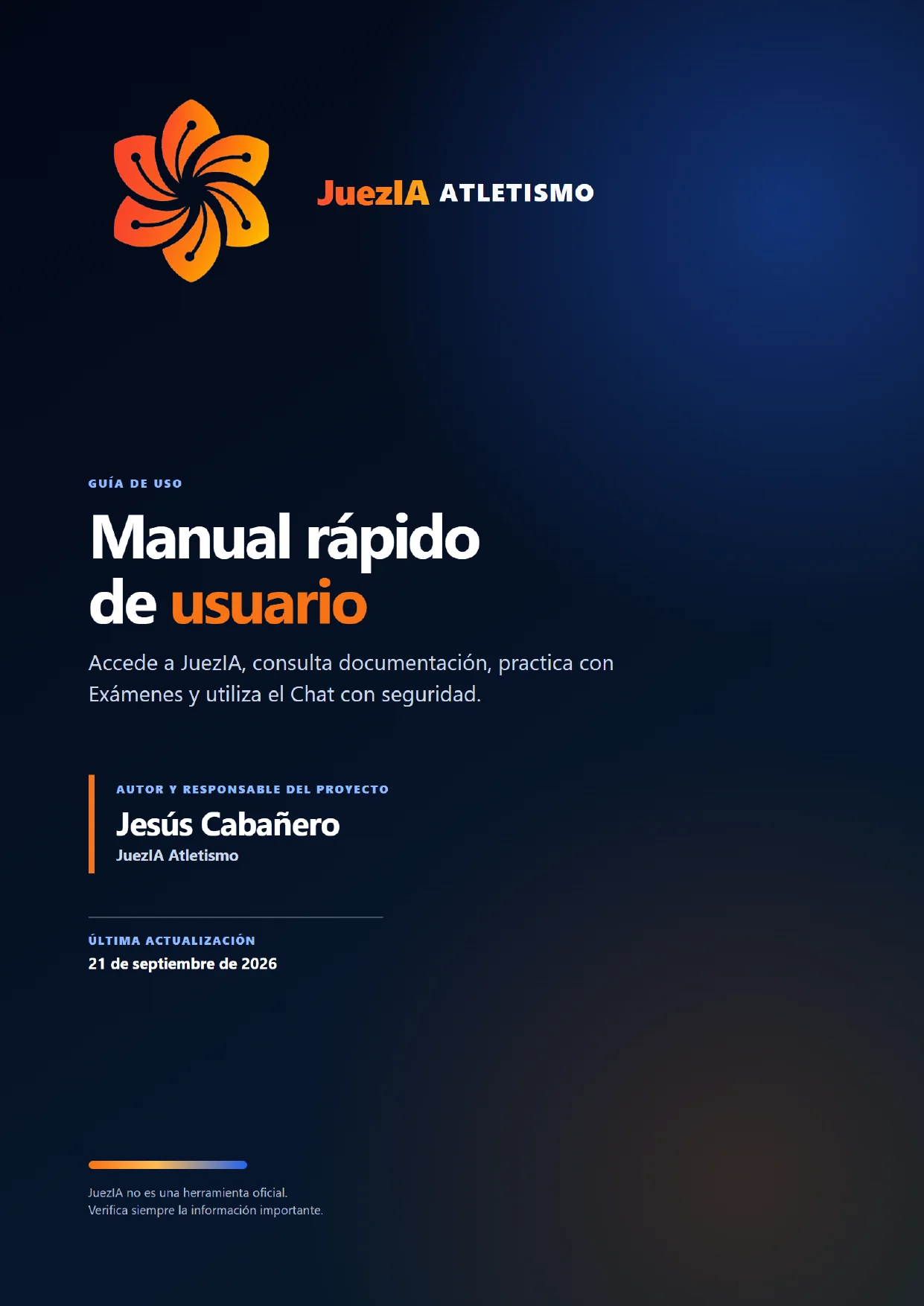 Portada del manual rápido de usuario de JuezIA Atletismo